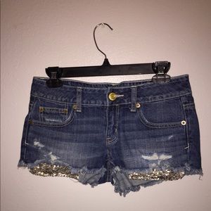 American Eagle denim shorts w/ sequence